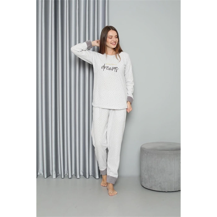 MİRAY- Polar Kadın Pijama Takımı Ekru
