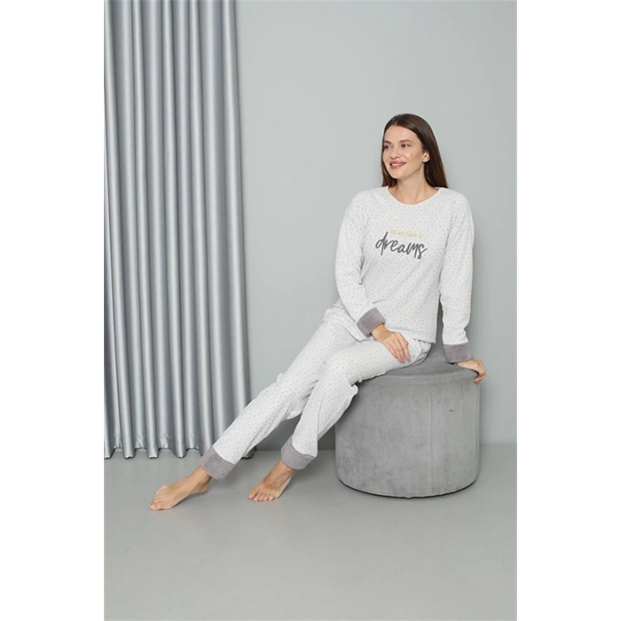 MİRAY- Polar Kadın Pijama Takımı Ekru