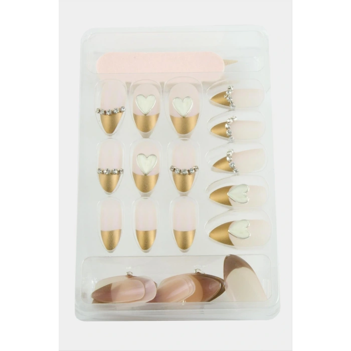 Misyul Taşlı Takma Tırnak 24 Adet
