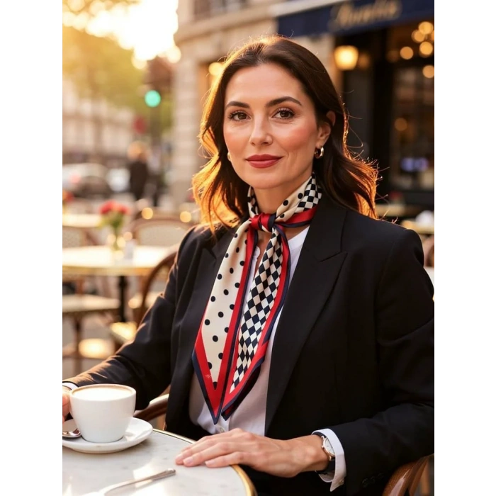 Modern Desenli Kadın Fular – Ceket, Elbise ve Gömlek Kombinleri İçin, Hediye Olarak İdeal