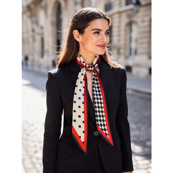 Modern Desenli Kadın Fular – Ceket, Elbise ve Gömlek Kombinleri İçin, Hediye Olarak İdeal