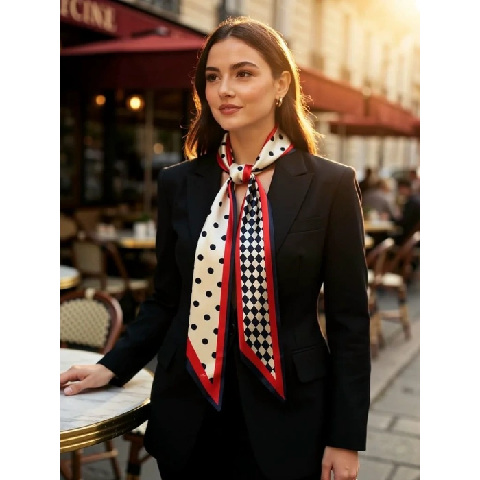 Modern Desenli Kadın Fular – Ceket, Elbise ve Gömlek Kombinleri İçin, Hediye Olarak İdeal