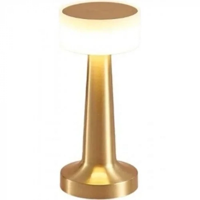 Modern Led Abajur Masa Lambası Dokunmatik 3 Mod Kademeli Şarjlı Dokunm Gold Masa Lambası Orta Kafa
