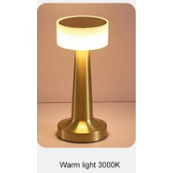 Modern Led Abajur Masa Lambası Dokunmatik 3 Mod Kademeli Şarjlı Dokunm Gold Masa Lambası Orta Kafa