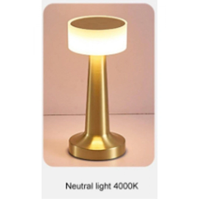 Modern Led Abajur Masa Lambası Dokunmatik 3 Mod Kademeli Şarjlı Dokunm Gold Masa Lambası Orta Kafa