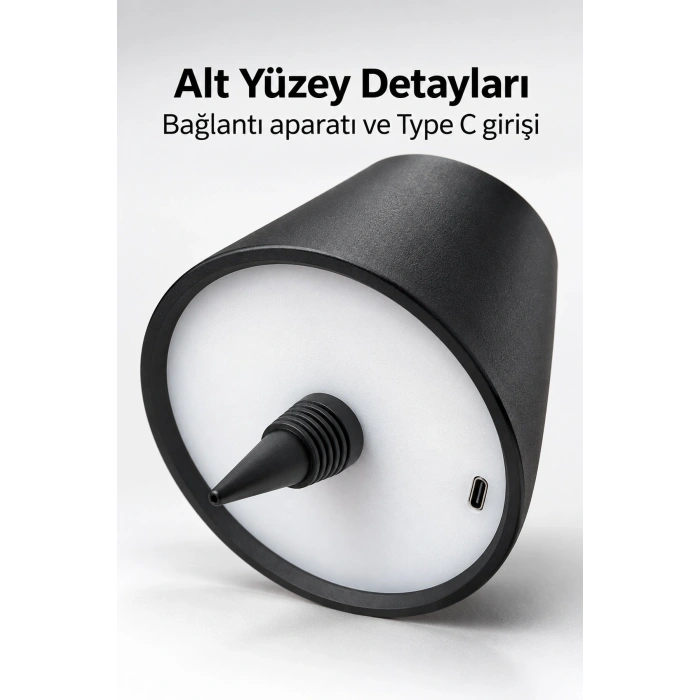 Modern Masa Lambası Şişe Üstü Siyah Abajur Başlığı