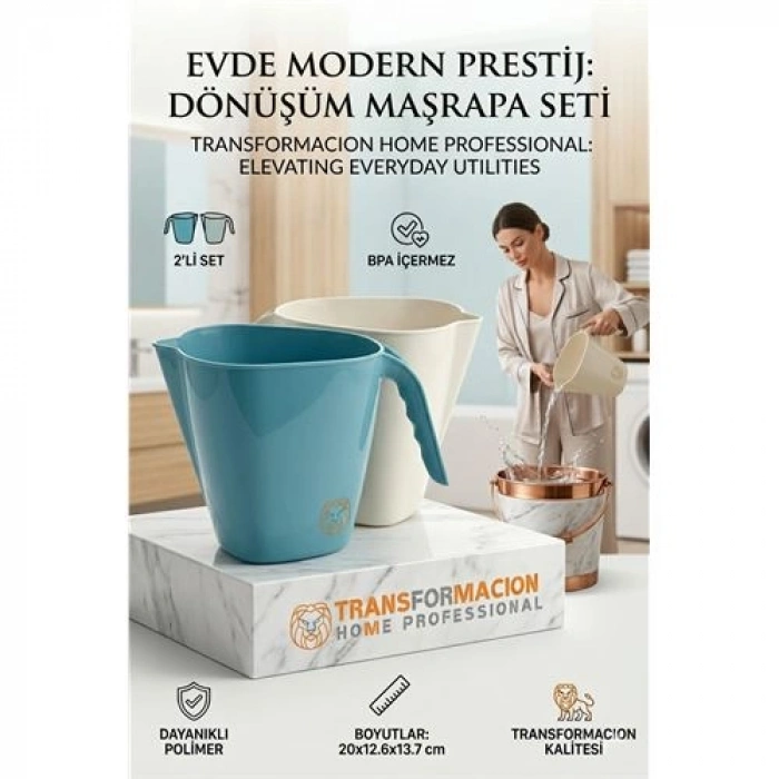 Modern Maşrapa Seti | 2li Kırılmaz Banyo Su Tası, Ergonomik Tasarım 723090