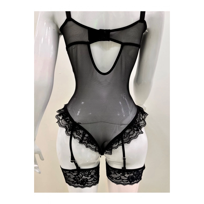 MARSİLYAN- Afrodit Siyah Sexy Jartiyer Takım -1050