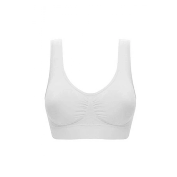 MARSİLYAN- Beyaz Dikişsiz Kadın Pedli Sütyen Korse - 704