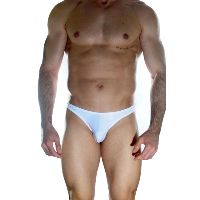 MARSİLYAN- Don Moris Erkek Arkası Metalli Beyaz Tanga