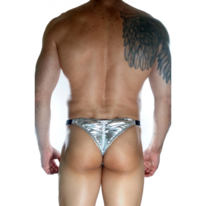 MARSİLYAN- Erkek Arkası Büzgülü Gümüş Brazillian Slip