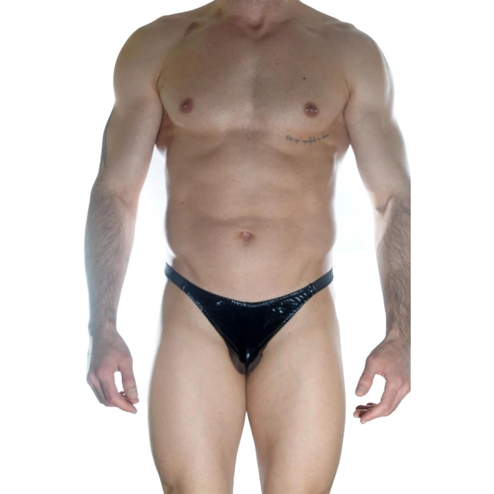 MODLİVE Erkek Arkası Büzgülü Siyah Lame Brazillian Slip