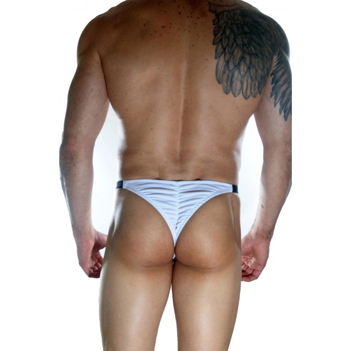MODLİVE Erkek Beyaz Arkası Büzgülü Brazillian Slip