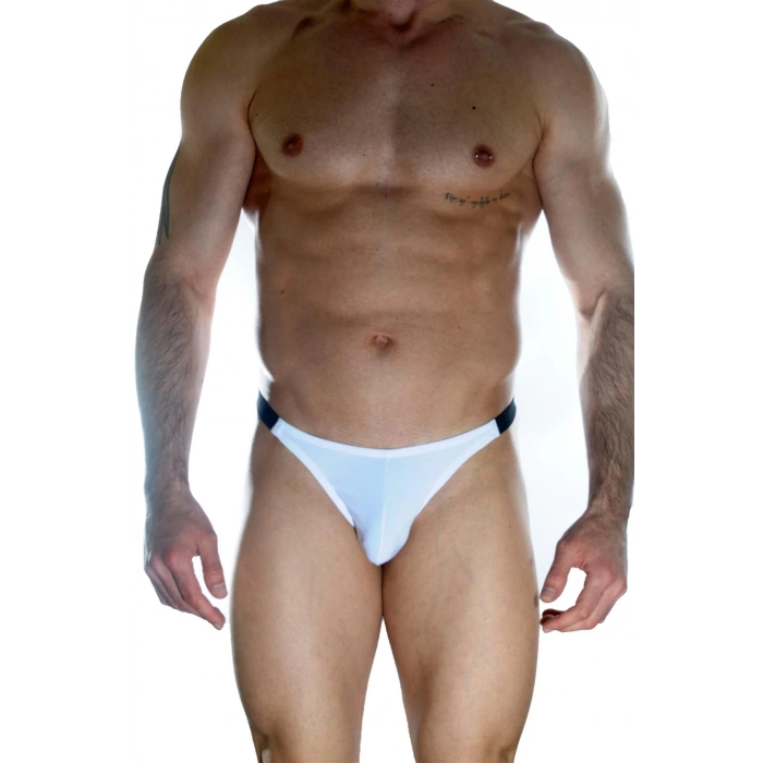 MARSİLYAN- Erkek Beyaz Arkası Büzgülü Brazillian Slip