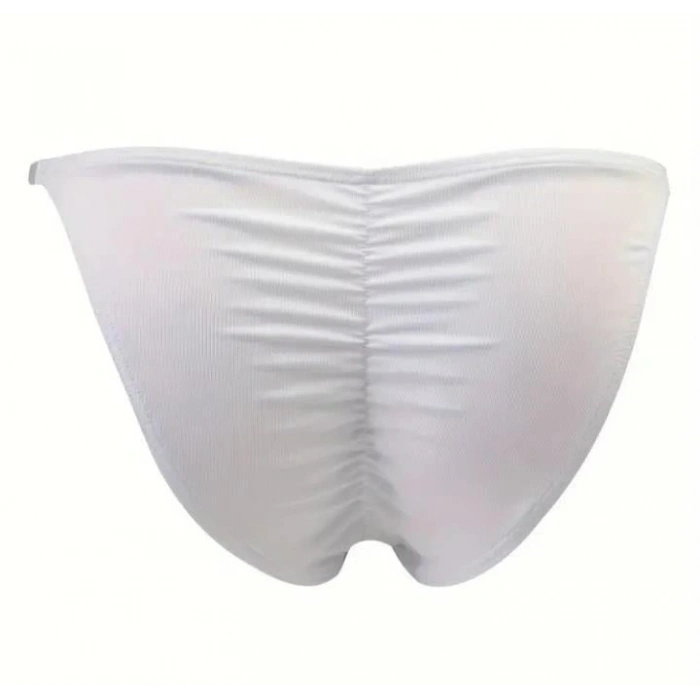 MODLİVE Erkek Beyaz Büzgülü Slip İç Giyim