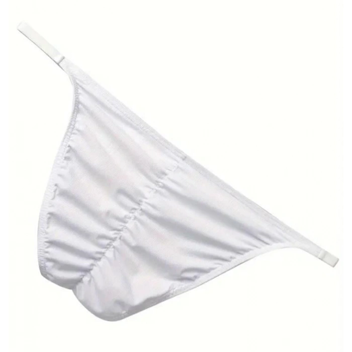 MODLİVE Erkek Beyaz Büzgülü Slip İç Giyim