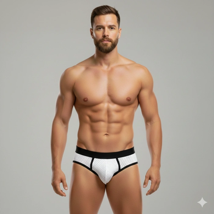 MODLİVE Erkek Beyaz File Slip İç Giyim