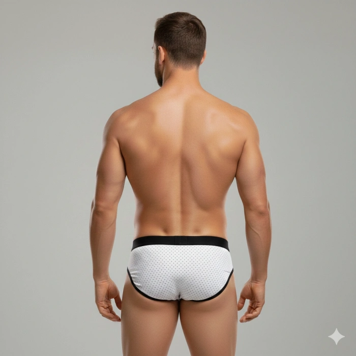 MODLİVE Erkek Beyaz File Slip İç Giyim