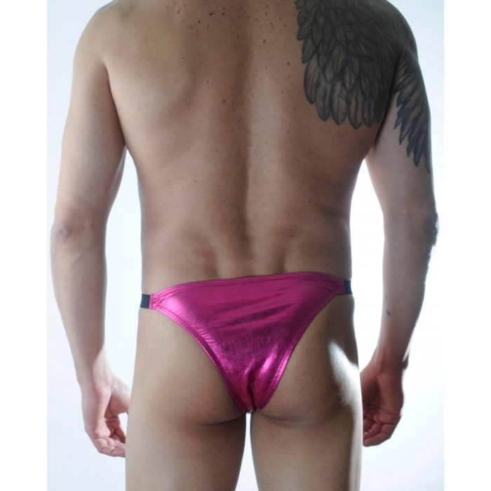 MODLİVE Erkek Fuşya Lame Brazillian Slip İç Giyim