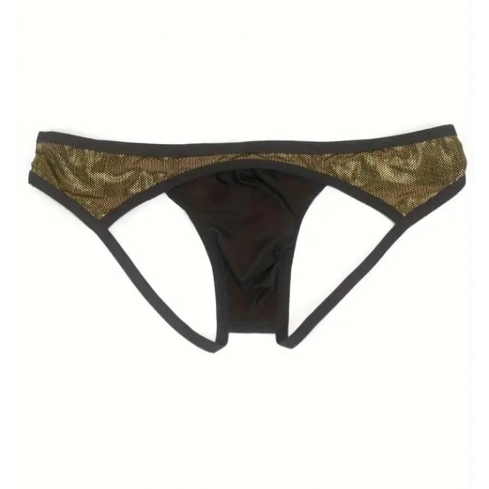 MODLİVE Erkek Gold Metalik Jockstrap İç Giyim