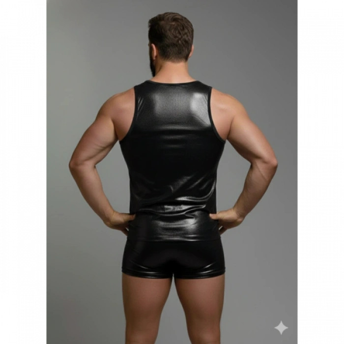 MODLİVE Erkek Lame Tank Top Boxer Takımı