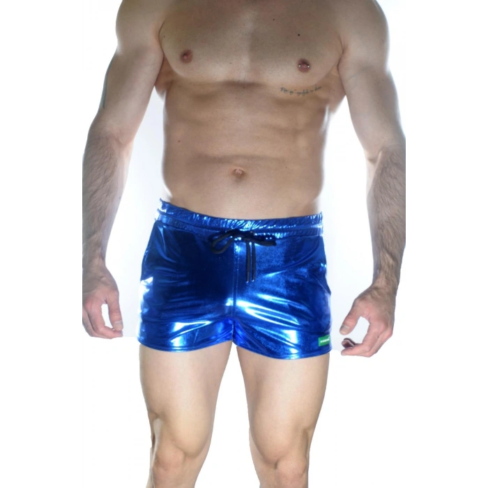 MODLİVE Erkek Mavi Lame Short