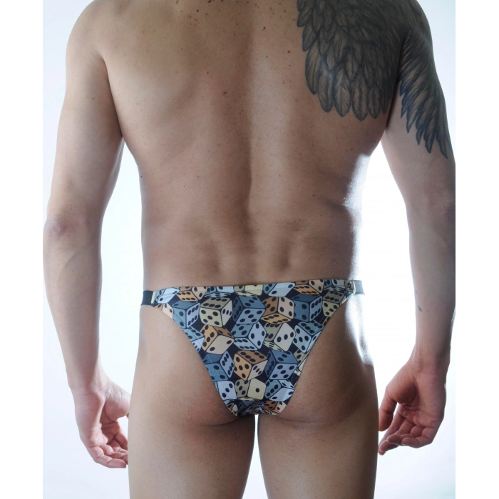 MODLİVE Erkek Zar Desenli Brazillian Slip