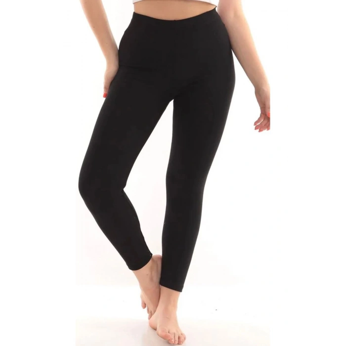 MARSİLYAN- Kadın Siyah Termal Tayt İçi Şardonlu