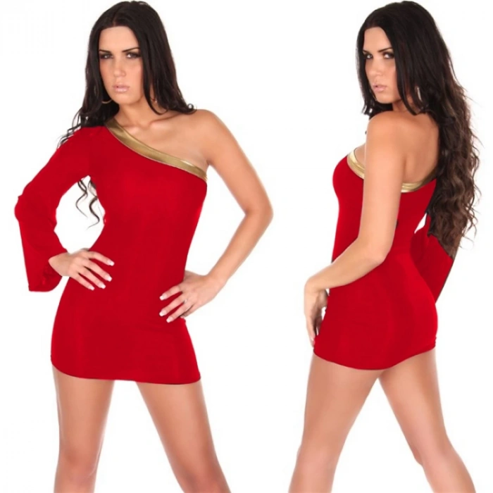 MARSİLYAN-  TP100912 Asimetrik Dizayn Mini Elbise