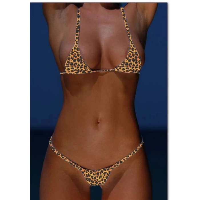 MARSİLYAN-  TP100927 Leopar Mikro Bikini Takım