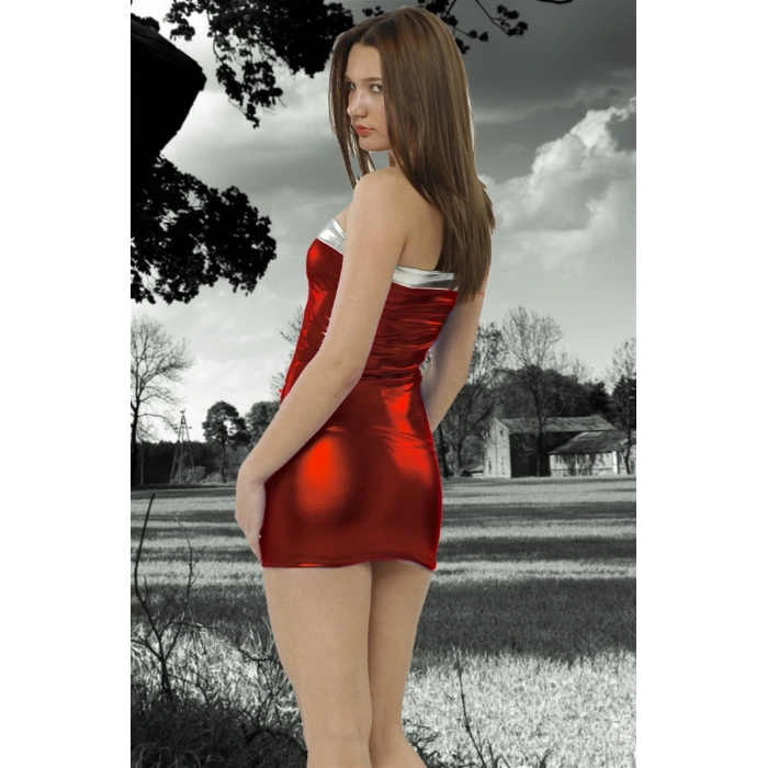 MARSİLYAN-  TP101065 Parlak Straplez Elbise