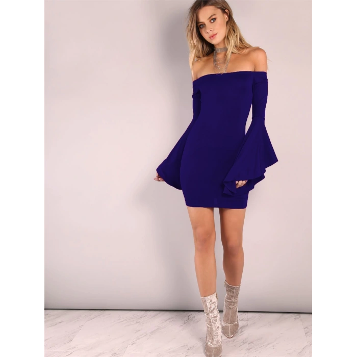 MARSİLYAN-  TP101320 İspanyol Kol Straplez Elbise