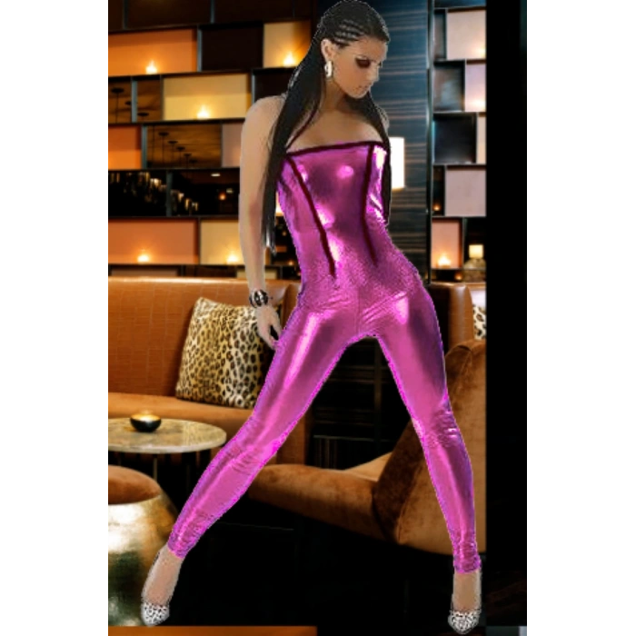 MARSİLYAN- TSec031049 Fantazi Parlak Lame Tulum Tayt