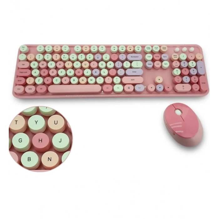 Mofii Pembe Sweet Dm Combo Klavye Mause Set