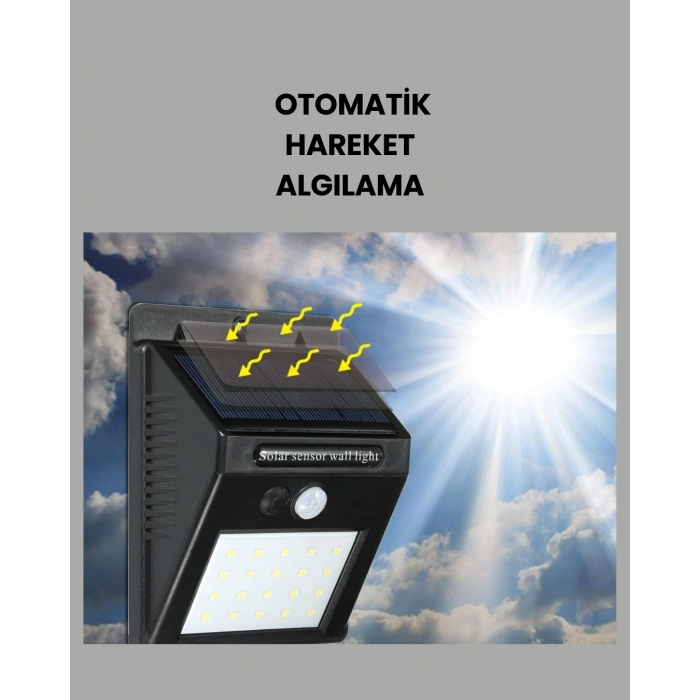 Montajlı Güneş Enerjili Duvar Tipi Aydınlatma – 8 Saat Çalışma Süresi