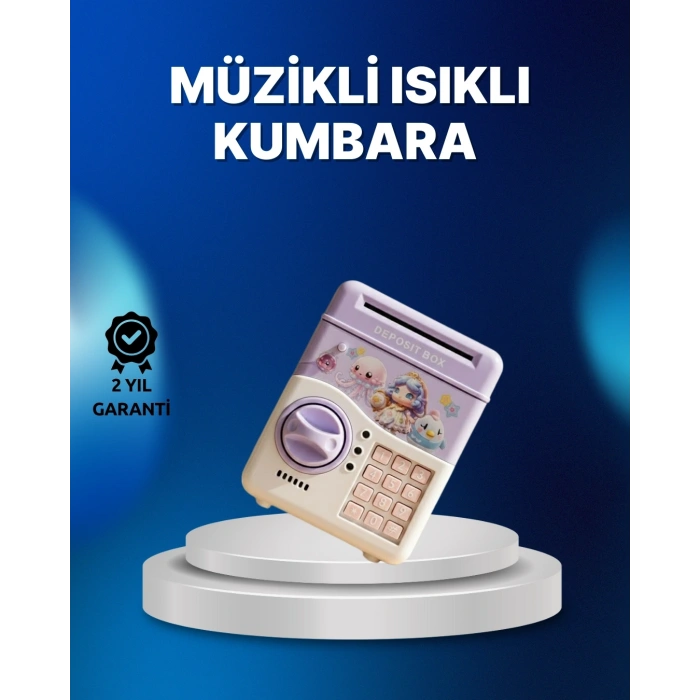 Mor Otomatik Para Girişli Elektronik Şifreli Kumbara