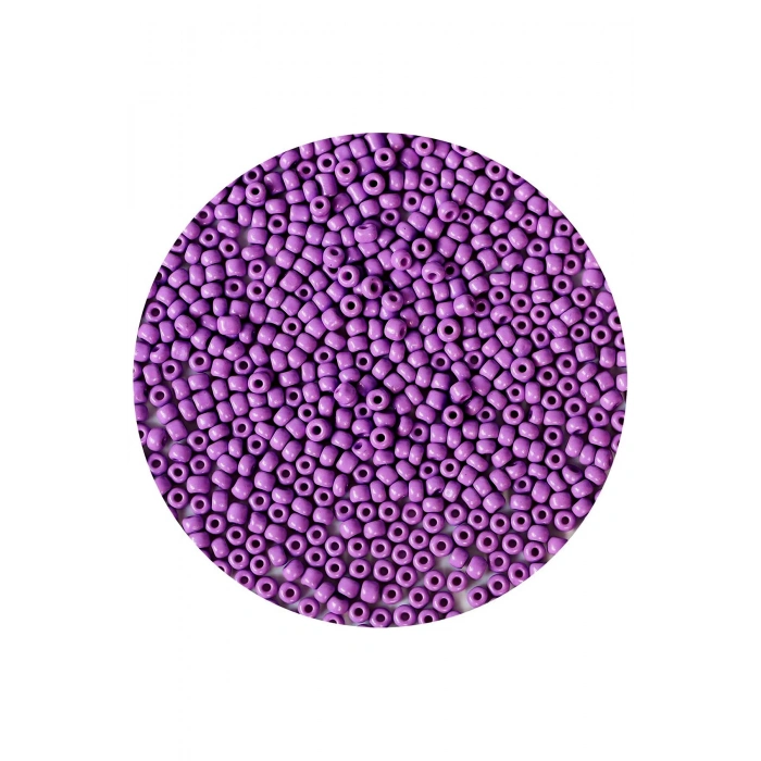 Mor Renk 4 mm Yaklaşık 1100 adet / 100 gram Cam Boncuk Oya Yazma Bileklik ve Kolye