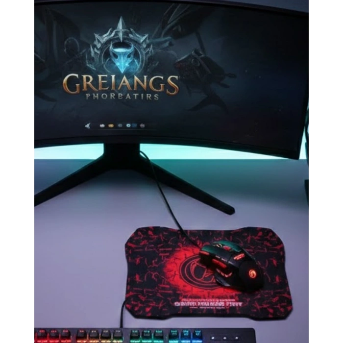 Mouse Mousepad Seti 3 Dpı Ayarı Ve Led Işıklı Ergonomik Yapı