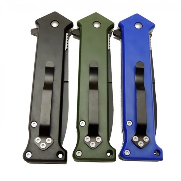 Mtech 4352 Mavi Bas - Çek Kamp Çakı 20cm- Otomatik, Kemerlikli