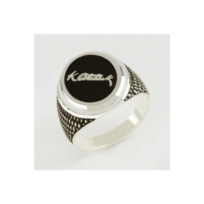 Mustafa Kemal Atatürk İmzalı Metal Erkek Yüzük