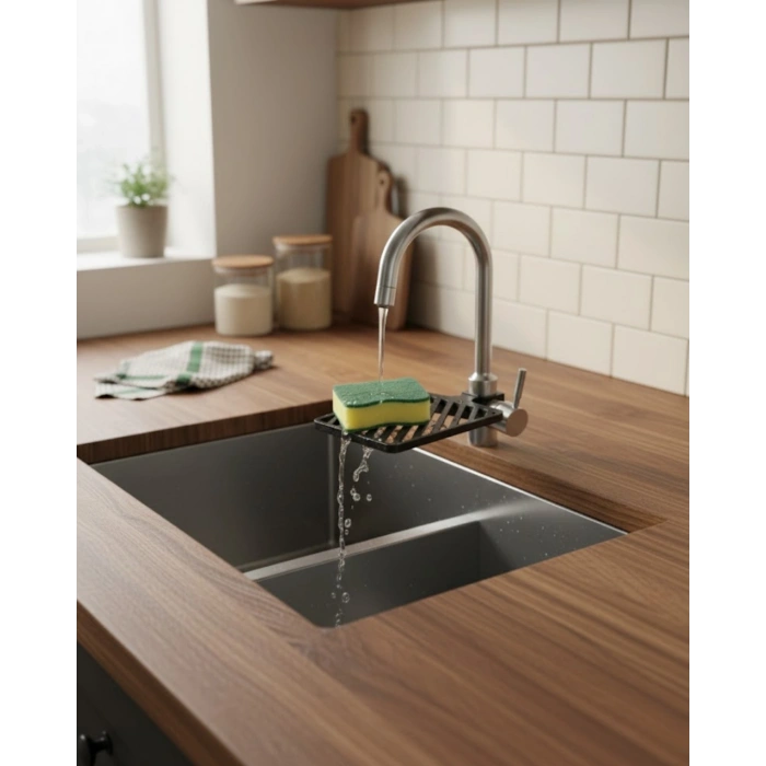 Mutfak Musluk Üstü Sünger Tutucu Tezgah Düzenleyici Organizer