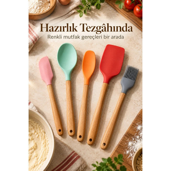 Mutfak Seti Renkli Başlıklı