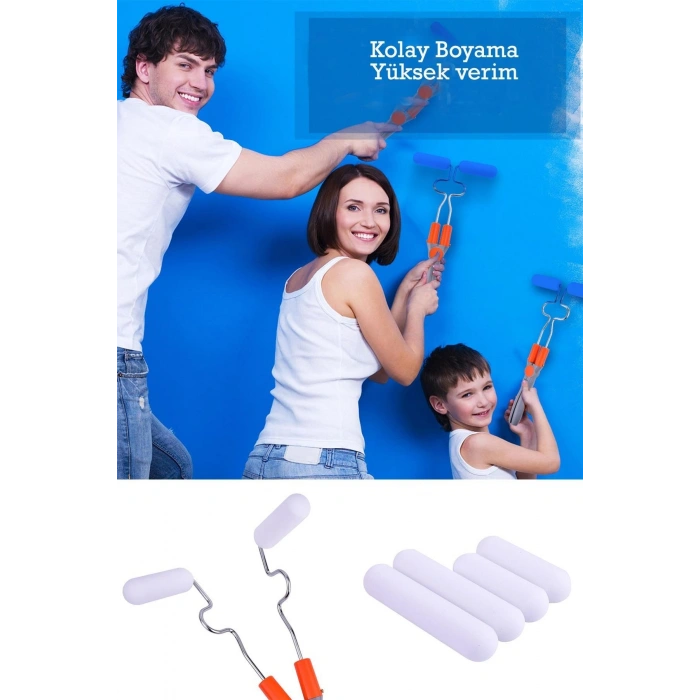 Nano Süngerli Damlatmaz Mobilya ve Duvar Boyama Rulosu Hem Köşe Hem Düz Zemin (4887)