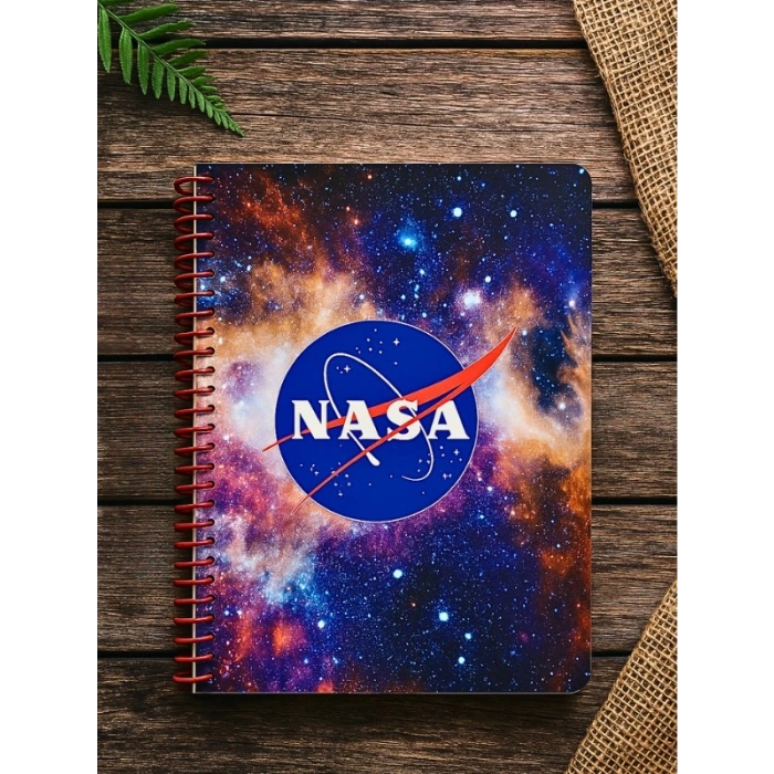 NASA Temalı Spiral Çizgili Defter – 80 Yaprak, 160 Sayfa (18 x 24 cm)
