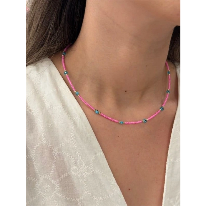Nazar Boncuk Kolye - Pembe