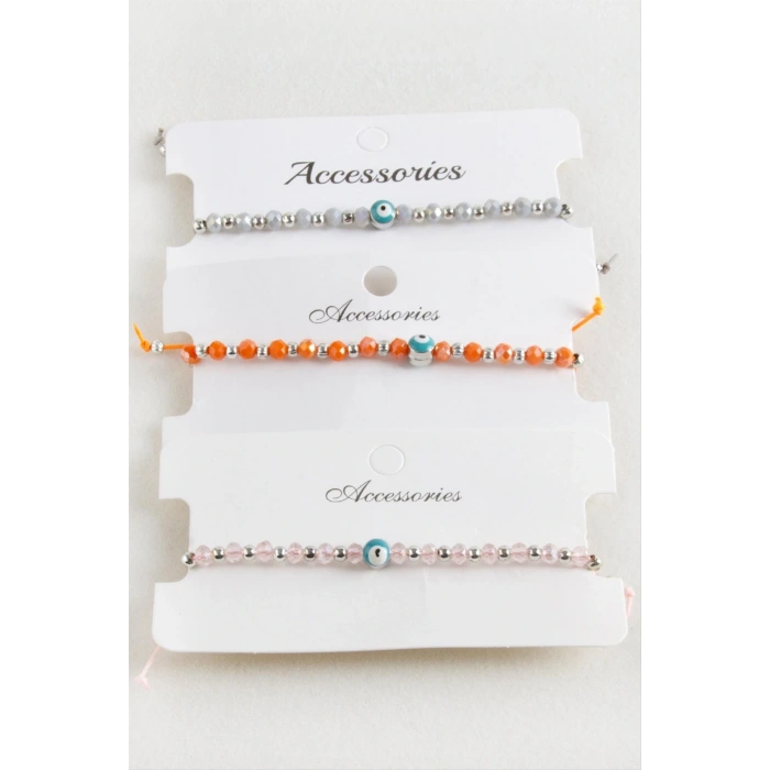 Nazar Kristal Makrome İp Bileklik 6 mm