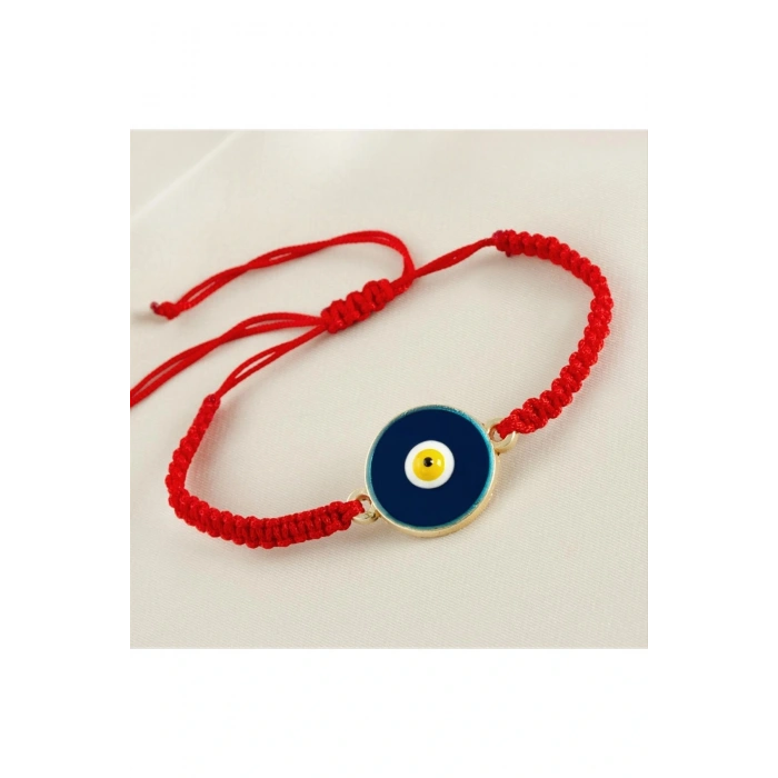 Nazar Mineli Makrome Örgülü Bileklik