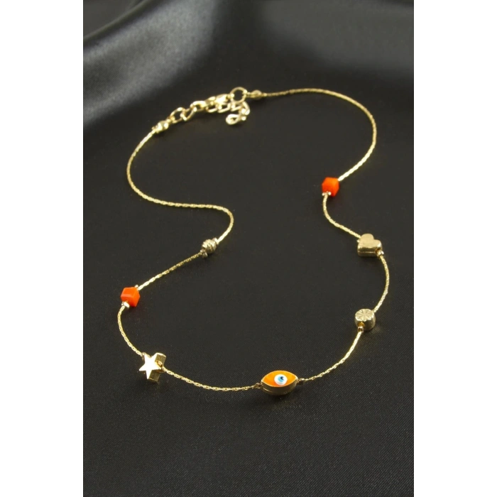 Nazar Mineli Zincir Şans Kolye