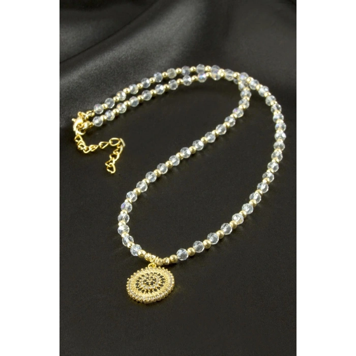 Nazar Zirkon Taşlı Kristal Kolye