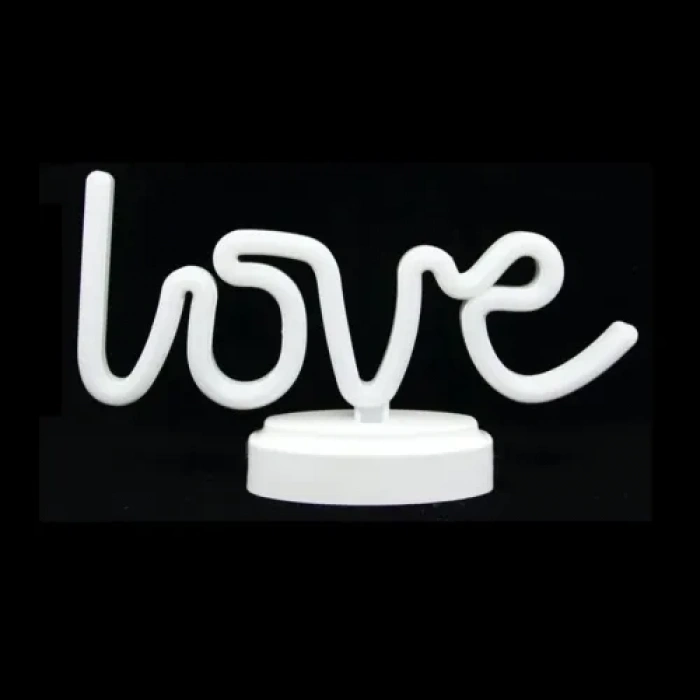 Neon Işıklı Love Yazılı Masa Gece Lambası